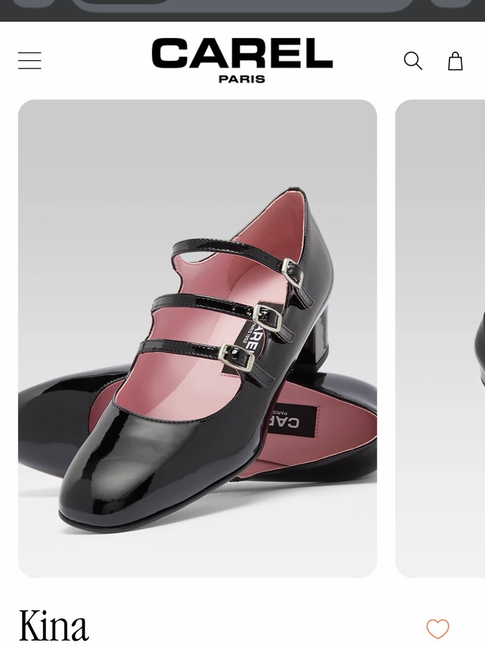 Carel Paris Kina Black Patent Mary Jane Heels